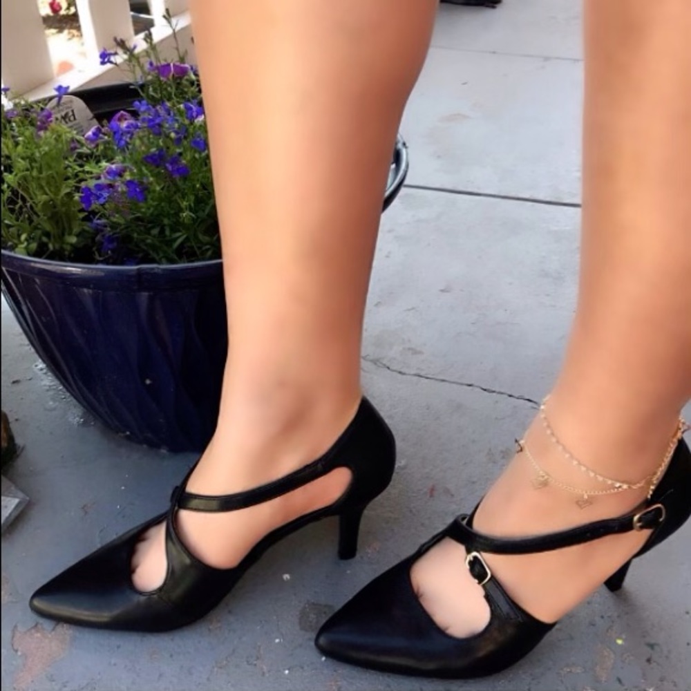 New Criss Cross Buckle Heels - Picture 2 of 11